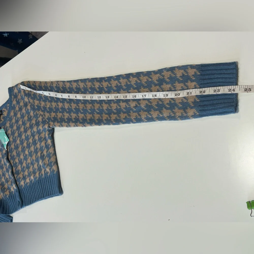 Houndstooth pattern cropped cardigan